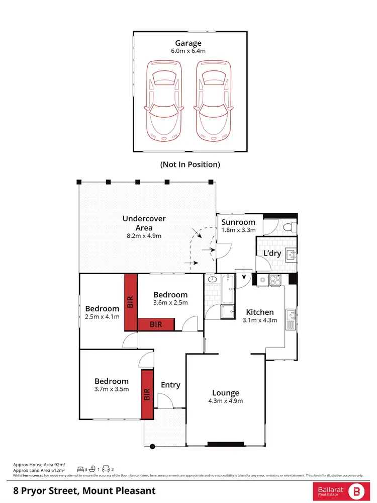 Floorplan of Homely house listing, 8 Pryor Street, Mount Pleasant VIC 3350