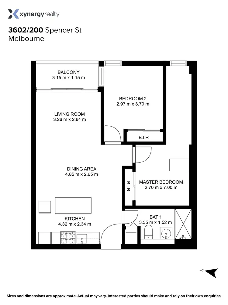 Floorplan of Homely apartment listing, 3602/200 Spencer Street, Melbourne VIC 3000