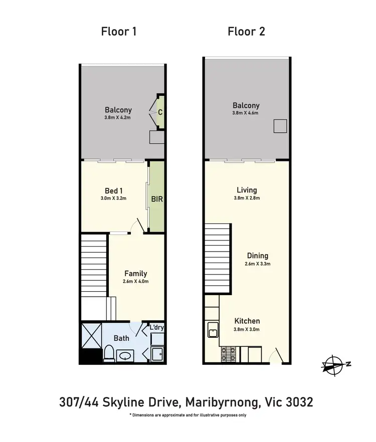 Floorplan of Homely apartment listing, 307/44 Skyline Drive, Maribyrnong VIC 3032