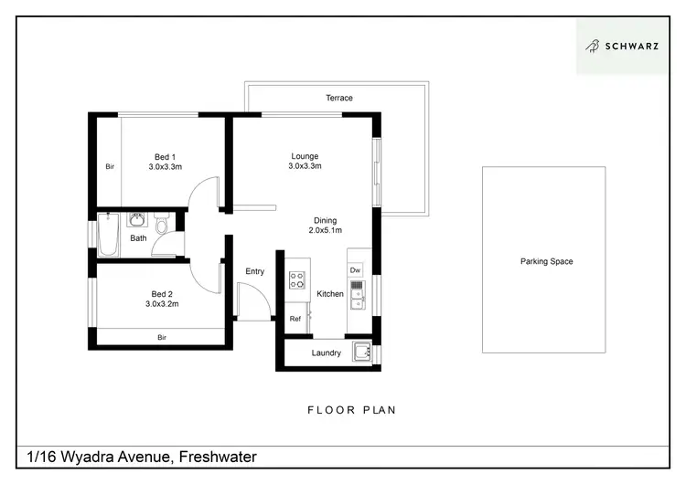 Floorplan of Homely unit listing, 1/16 Wyadra Avenue, Freshwater NSW 2096