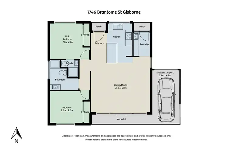 Floorplan of Homely unit listing, 7/46 Brantome Street, Gisborne VIC 3437