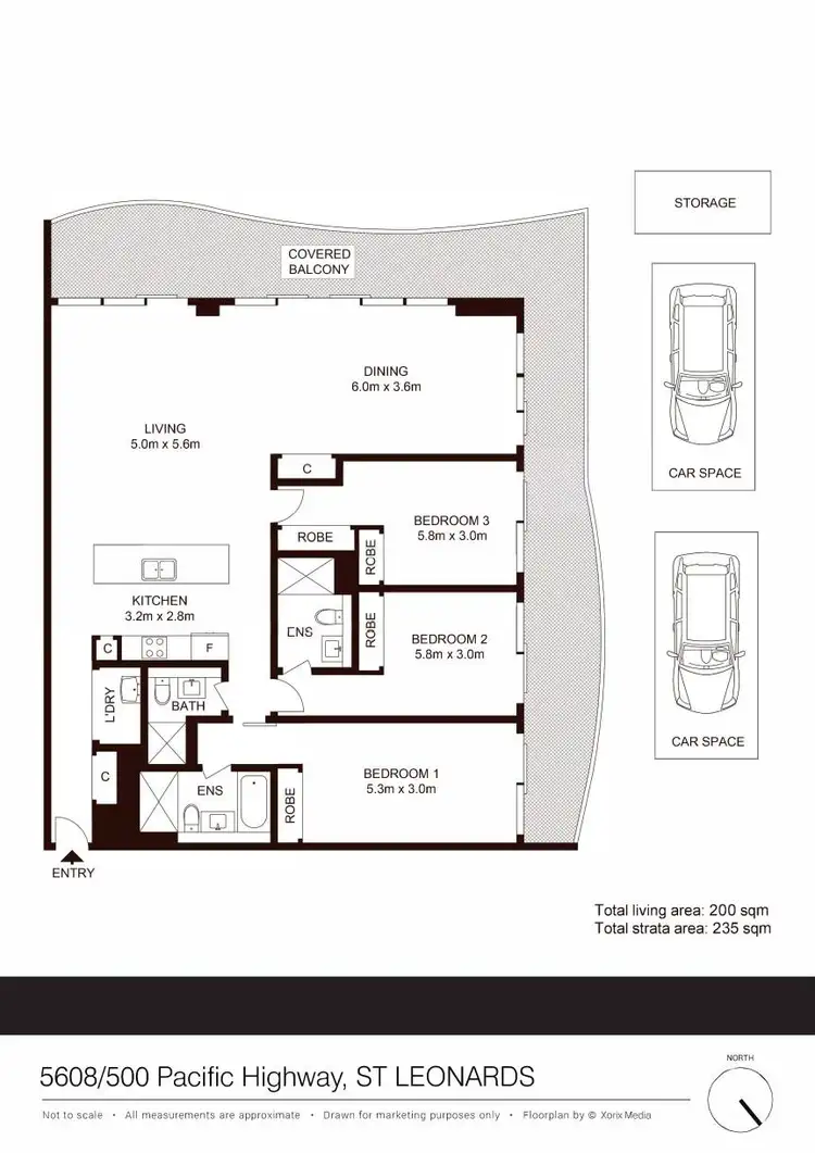 Floorplan of Homely apartment listing, 5608/500 Pacific Highway, St Leonards NSW 2065