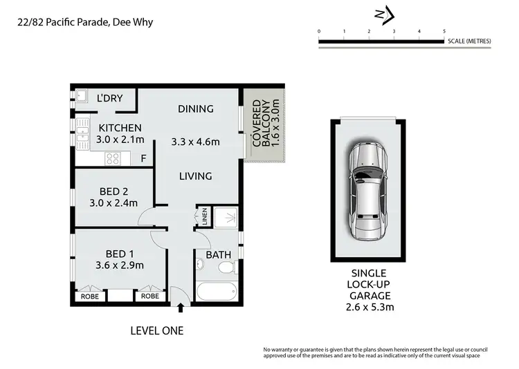 Floorplan of Homely unit listing, 22/82 Pacific Parade, Dee Why NSW 2099