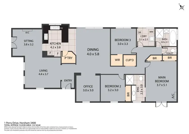 Floorplan of Homely house listing, 1 Perry Drive, Horsham VIC 3400