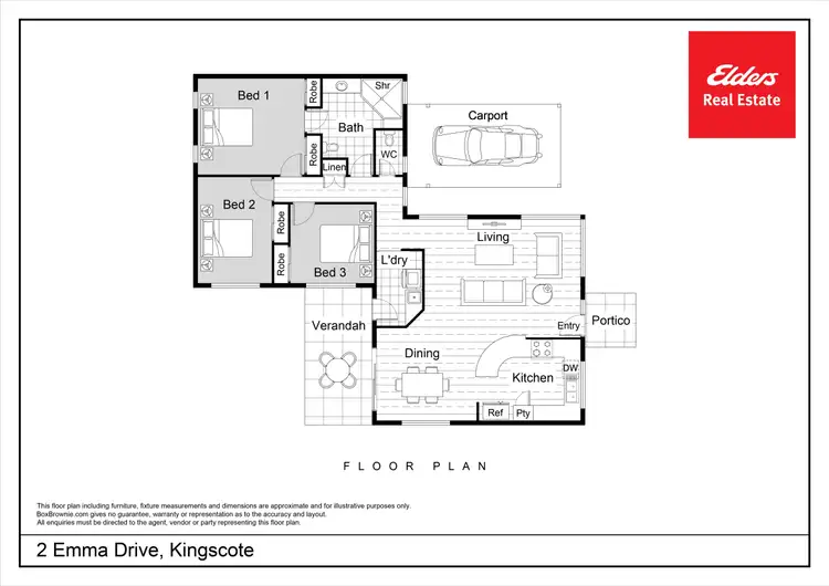 Floorplan of Homely house listing, 2 Emma Drive, Kingscote SA 5223