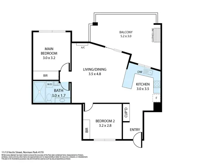 Floorplan of Homely apartment listing, 11/13 Vectis Street, Norman Park QLD 4170