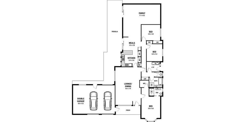 Floorplan of Homely house listing, 45 Rapid Drive, Mccracken SA 5211
