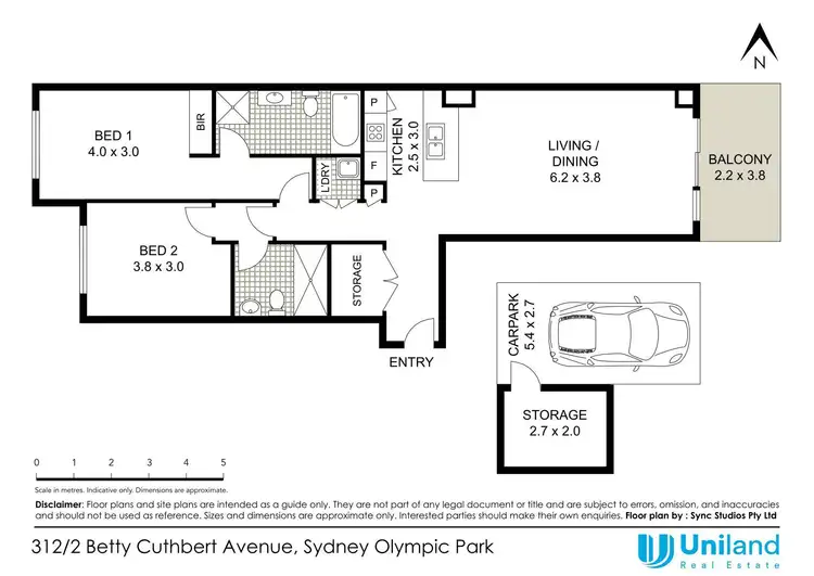 Floorplan of Homely apartment listing, 312/2 Betty Cuthbert Avenue, Sydney Olympic Park NSW 2127