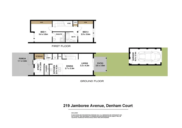 Floorplan of Homely terrace listing, 219 Jamboree Avenue, Denham Court NSW 2565