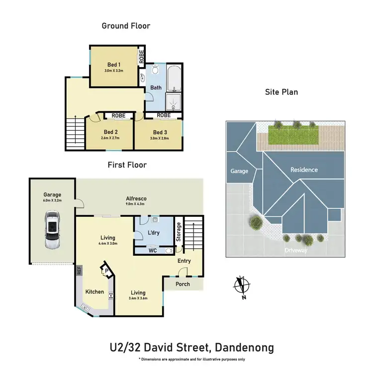 Floorplan of Homely townhouse listing, 2/32 David Street, Dandenong VIC 3175