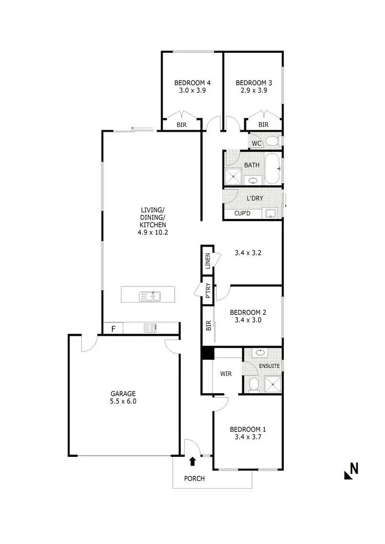 Floorplan of Homely house listing, 10 Brampton Way, Marong VIC 3515