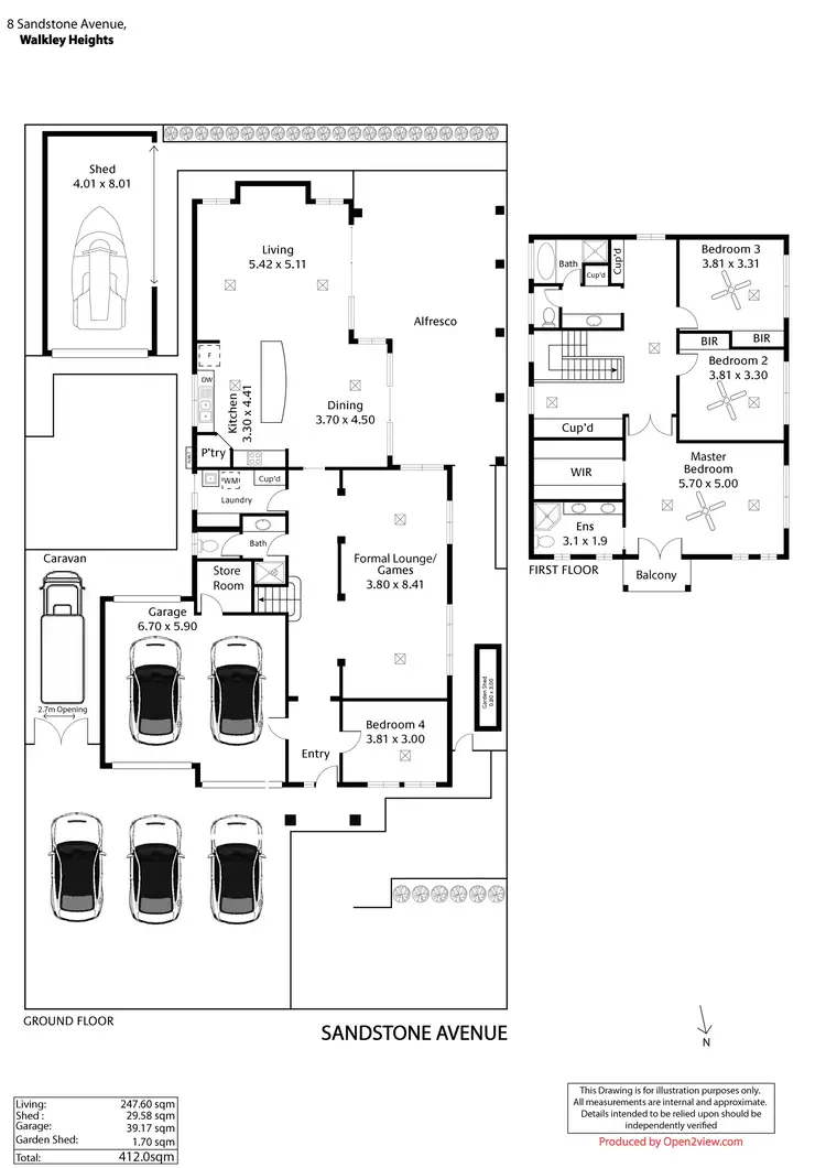 Floorplan of Homely house listing, 8 Sandstone Avenue, Walkley Heights SA 5098