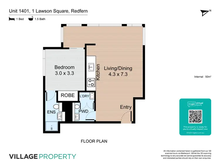 Floorplan of Homely apartment listing, 14.01/1A Lawson Square, Redfern NSW 2016