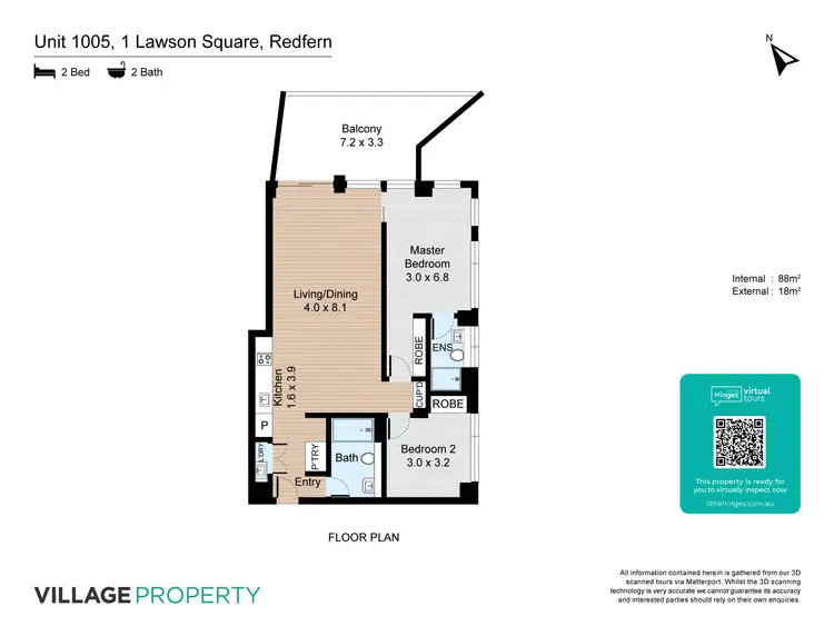 Floorplan of Homely apartment listing, 10.05/1A Lawson Square, Redfern NSW 2016
