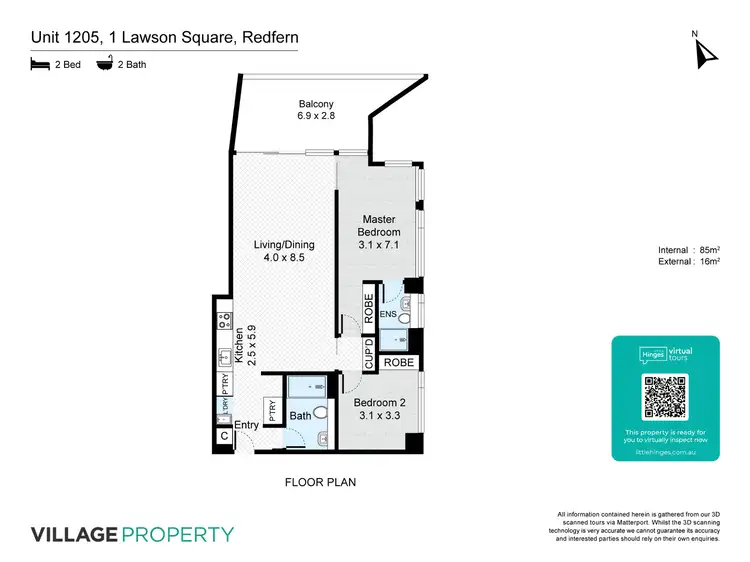 Floorplan of Homely apartment listing, 12.05/1A Lawson Square, Redfern NSW 2016