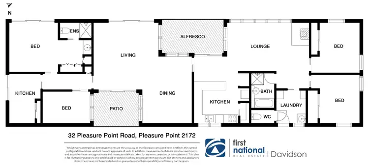Floorplan of Homely rural property listing, 32 Pleasure Point Road, Pleasure Point NSW 2172