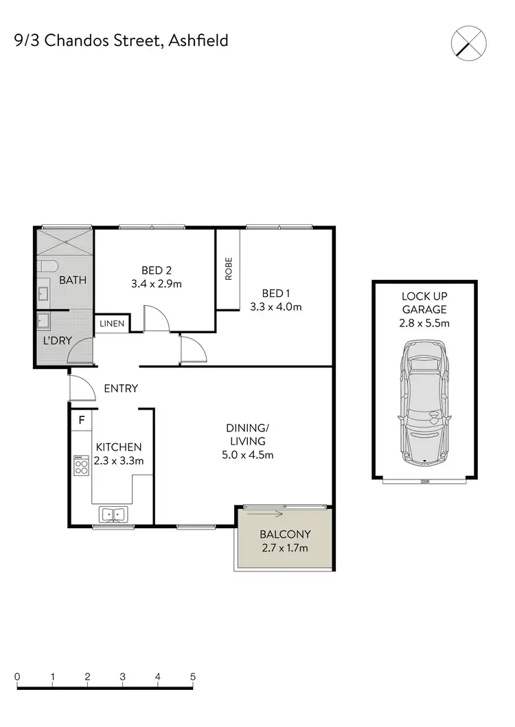 Floorplan of Homely apartment listing, 9/3 Chandos Street, Ashfield NSW 2131
