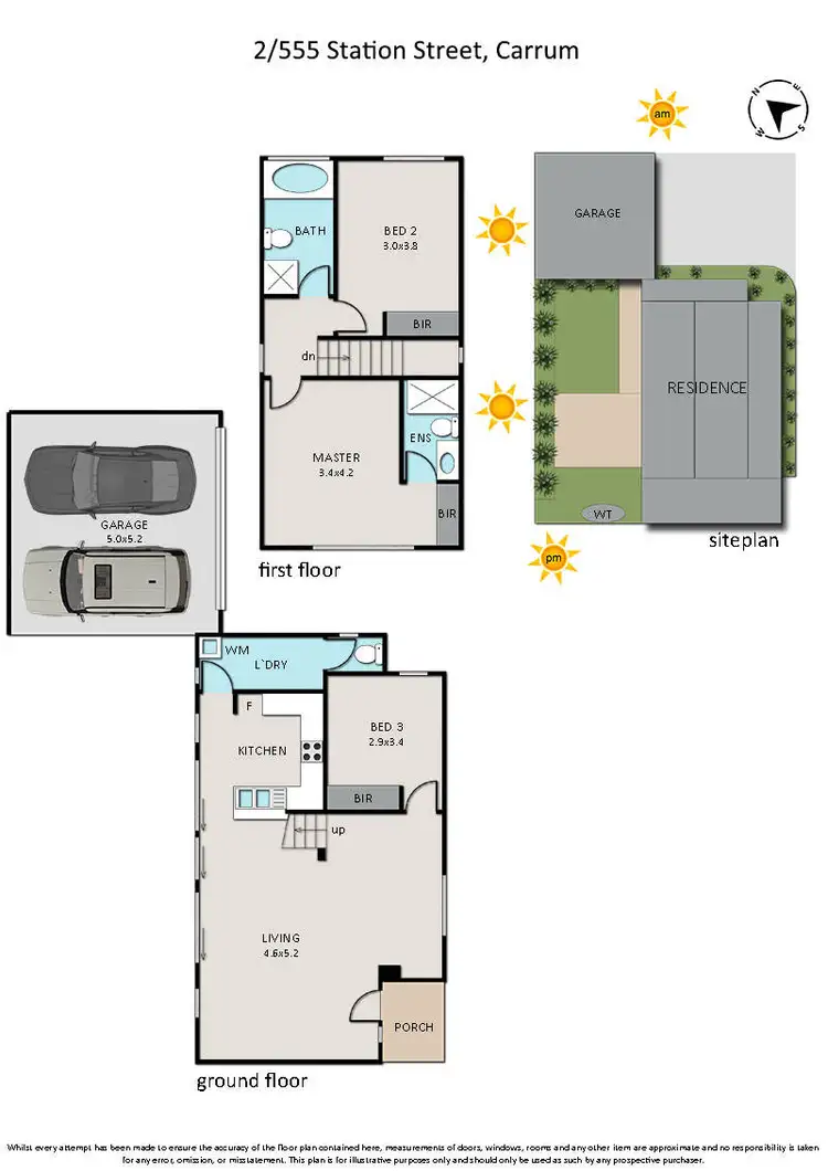 Floorplan of Homely townhouse listing, 2/555 Station Street, Carrum VIC 3197