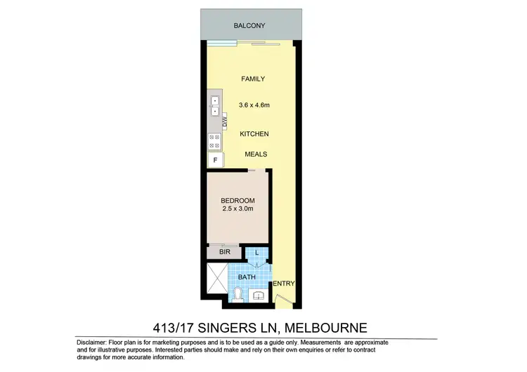 Floorplan of Homely apartment listing, 413/17 Singers Lane, Melbourne VIC 3000