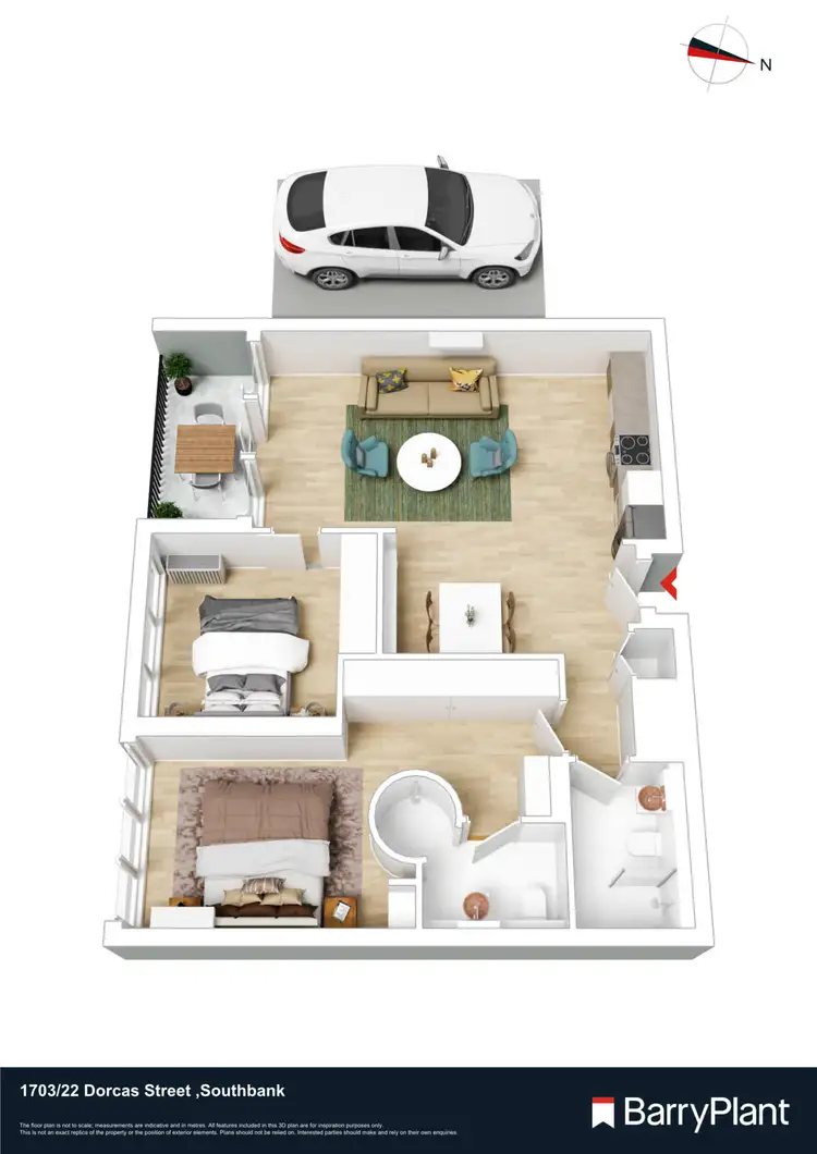 Floorplan of Homely apartment listing, 1703/22 Dorcas Street, Southbank VIC 3006
