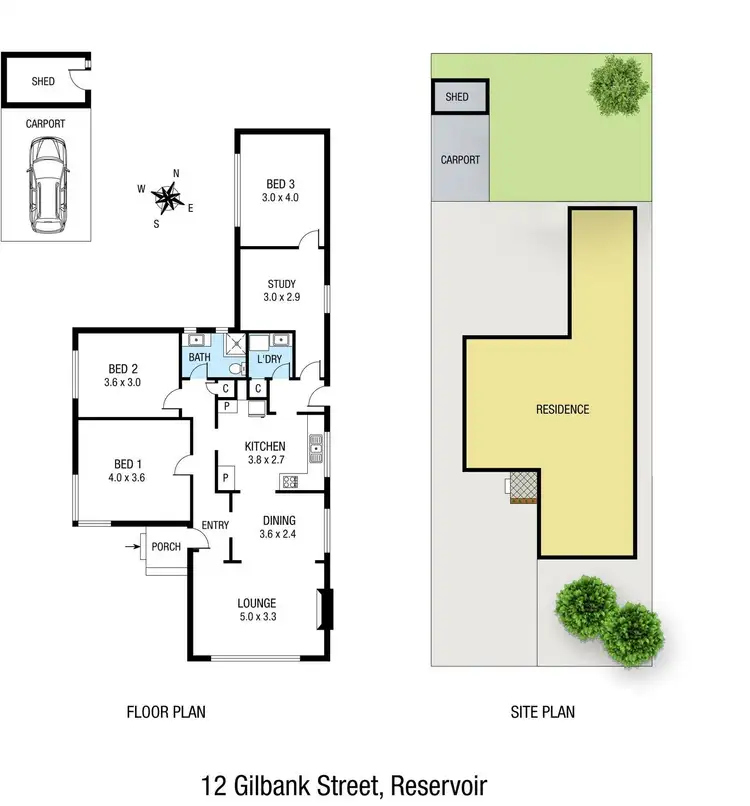 Floorplan of Homely house listing, 12 Gilbank Street, Reservoir VIC 3073