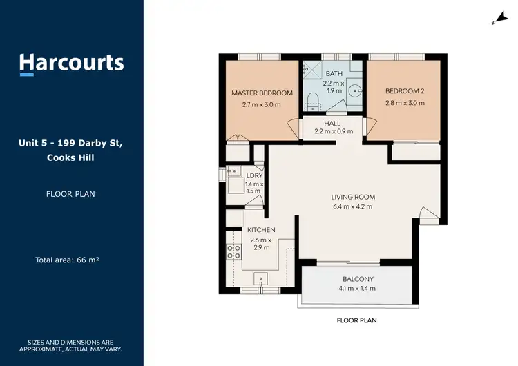 Floorplan of Homely unit listing, 5/199 Darby Street, Cooks Hill NSW 2300