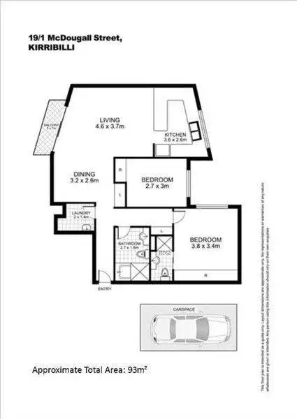 Floorplan of Homely apartment listing, 19/1 McDougall Street, Kirribilli NSW 2061
