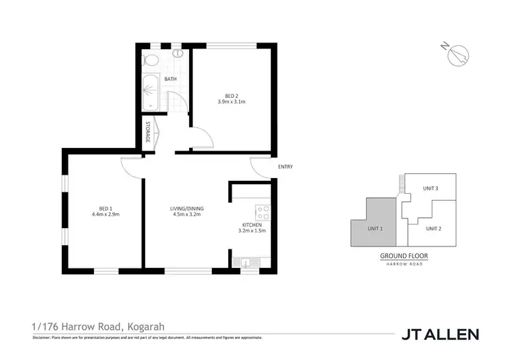 Floorplan of Homely block of units listing, 176 Harrow Road, Kogarah NSW 2217
