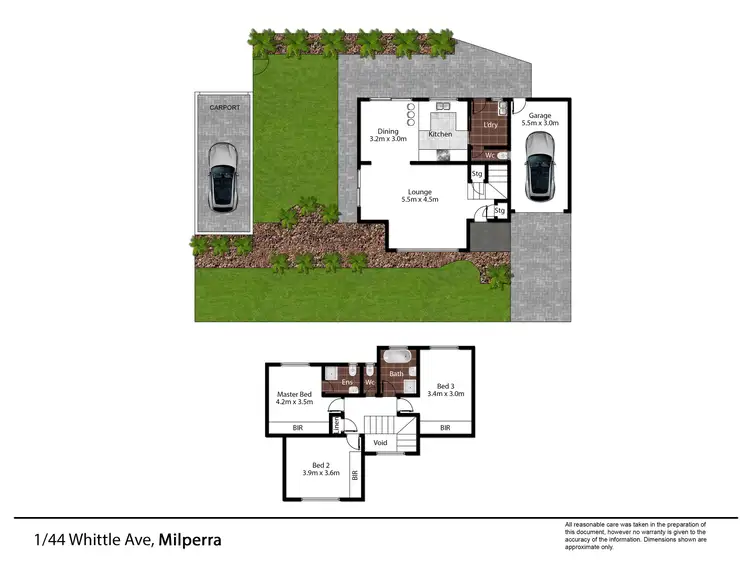 Floorplan of Homely townhouse listing, 1/44 Whittle Avenue, Milperra NSW 2214