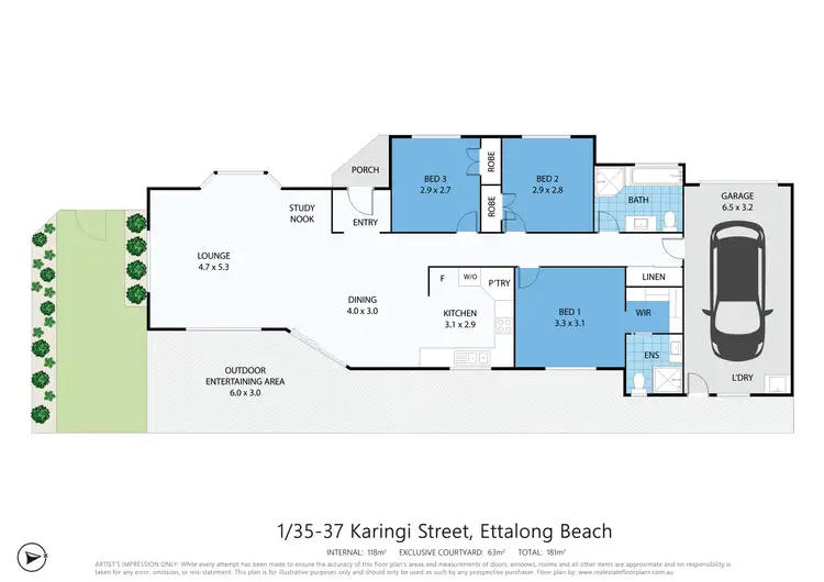 Floorplan of Homely villa listing, 1/35 Karingi Street, Ettalong Beach NSW 2257