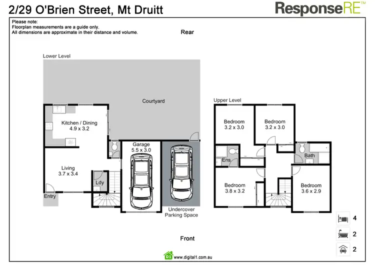 Floorplan of Homely townhouse listing, 2/29 O'Brien Street, Mount Druitt NSW 2770
