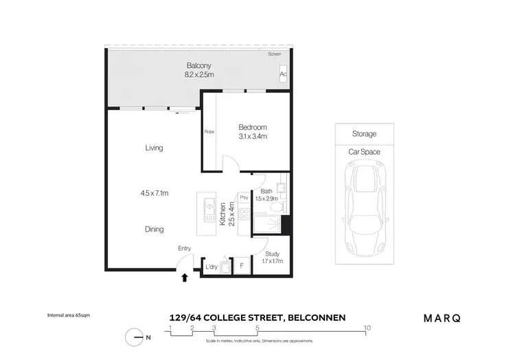 Floorplan of Homely apartment listing, 129/64 College Street, Belconnen ACT 2617
