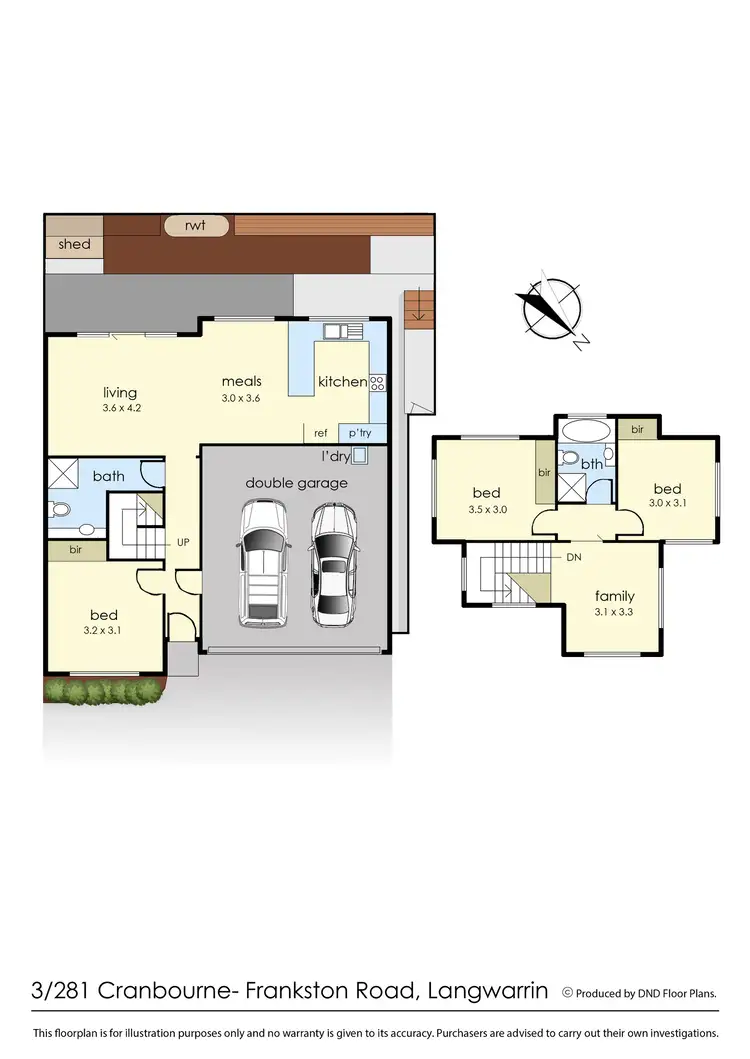 Floorplan of Homely townhouse listing, 3/281 Cranbourne-Frankston Road, Langwarrin VIC 3910