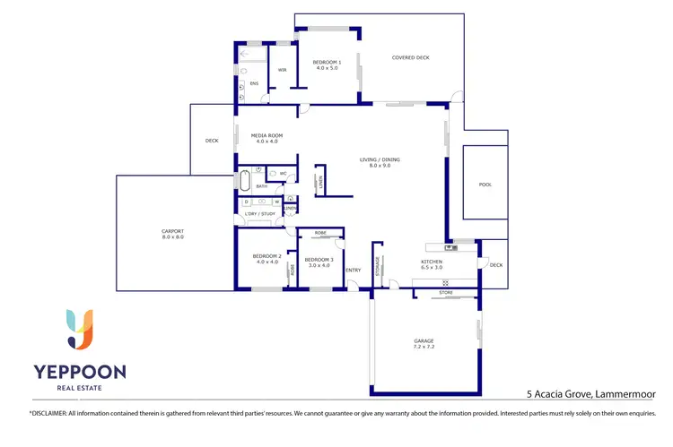 Floorplan of Homely house listing, 5 Acacia Grove, Lammermoor QLD 4703