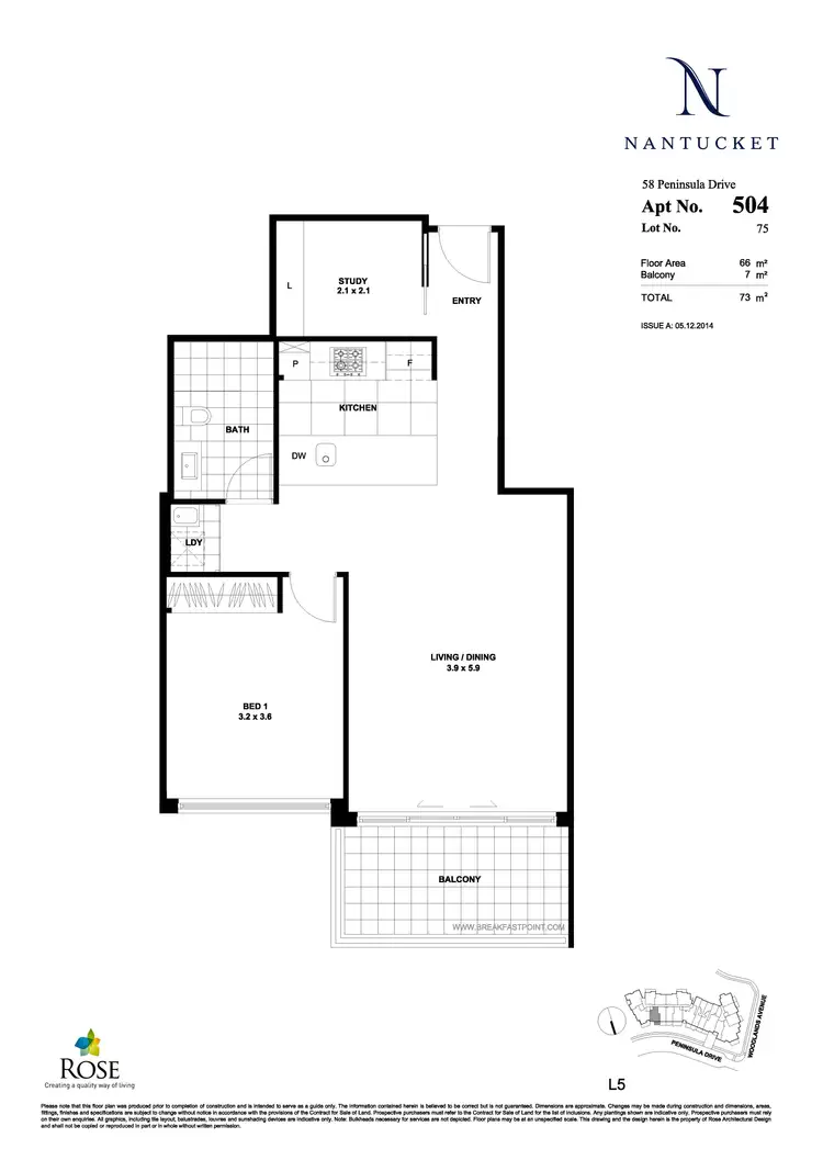 Floorplan of Homely apartment listing, 504/58 Peninsula Drive, Breakfast Point NSW 2137