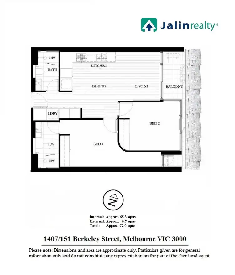 Floorplan of Homely apartment listing, 1407/151 Berkeley Street, Melbourne VIC 3000