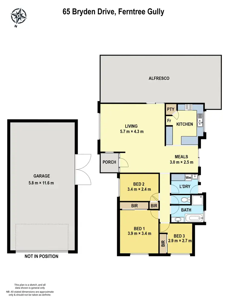 Floorplan of Homely house listing, 65 Bryden Drive, Ferntree Gully VIC 3156