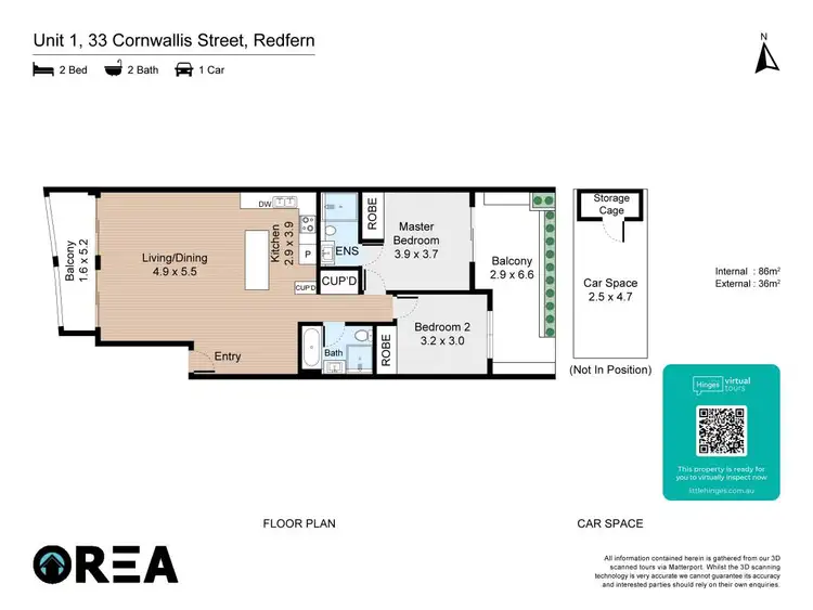 Floorplan of Homely apartment listing, 1/33 Cornwallis Street, Redfern NSW 2016