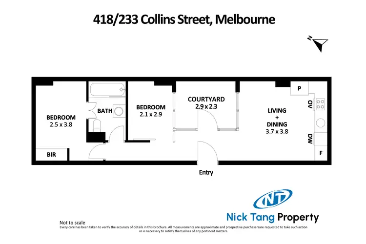 Floorplan of Homely apartment listing, 418/233 Collins Street, Melbourne VIC 3000