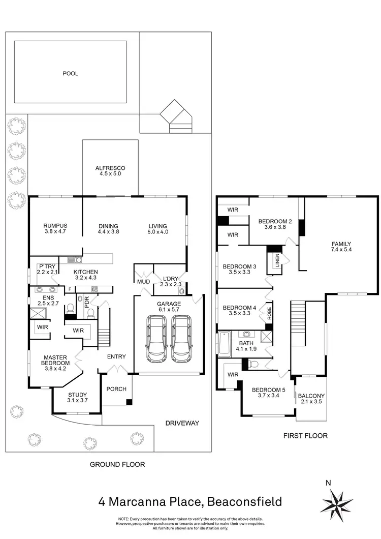 Floorplan of Homely house listing, 4 Marcanna Place, Beaconsfield VIC 3807