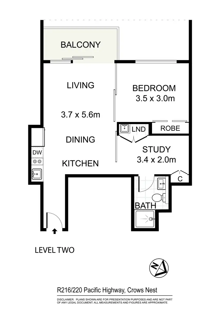 Floorplan of Homely apartment listing, R216/220 Pacific Highway, Crows Nest NSW 2065