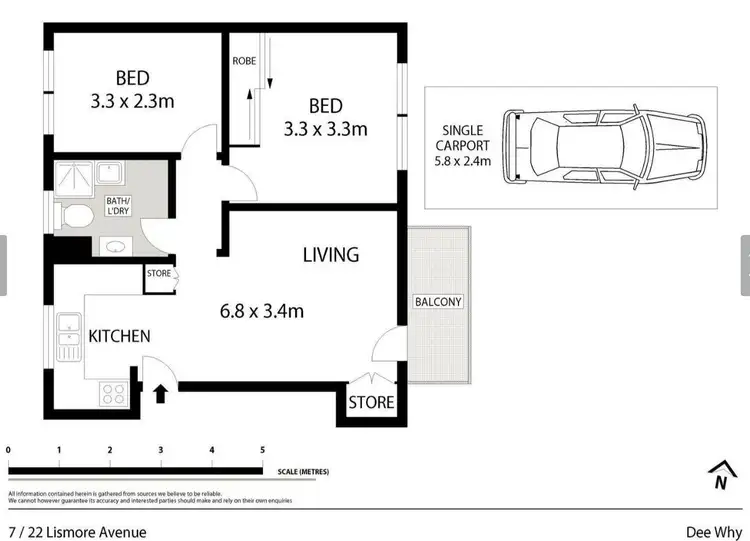 Floorplan of Homely apartment listing, 7/22 Lismore Avenue, Dee Why NSW 2099