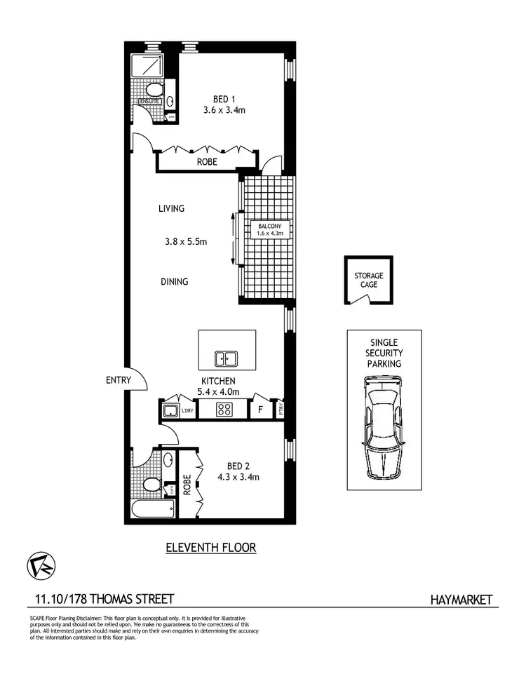 Floorplan of Homely apartment listing, 1110/178 Thomas Street, Haymarket NSW 2000
