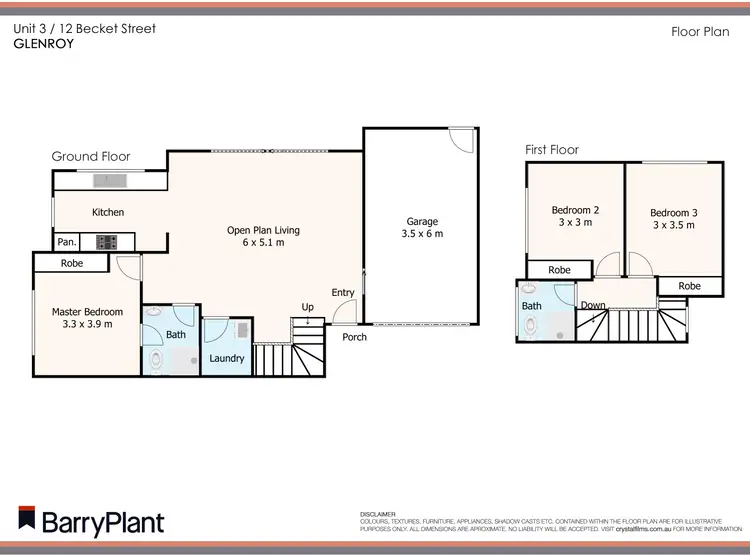 Floorplan of Homely townhouse listing, 3/12 Becket Street South, Glenroy VIC 3046