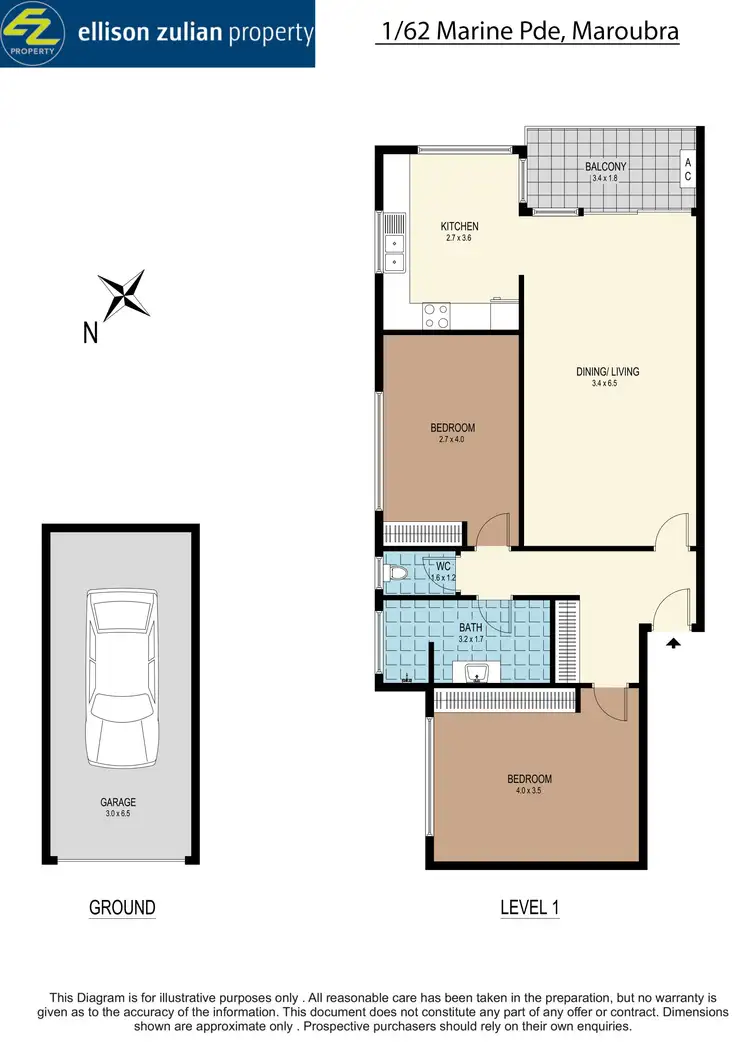 Floorplan of Homely apartment listing, 1/62 Marine Parade, Maroubra NSW 2035
