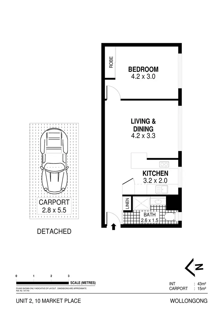 Floorplan of Homely unit listing, 2/10 Market Place, Wollongong NSW 2500