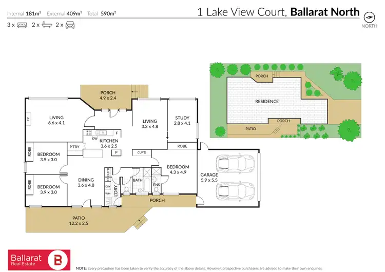 Floorplan of Homely house listing, 1 Lake View Court, Ballarat North VIC 3350