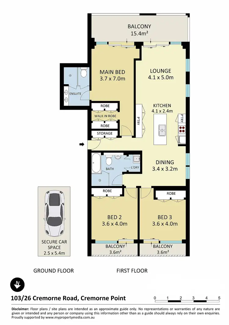 Floorplan of Homely apartment listing, 103/26 Cremorne Road, Cremorne Point NSW 2090