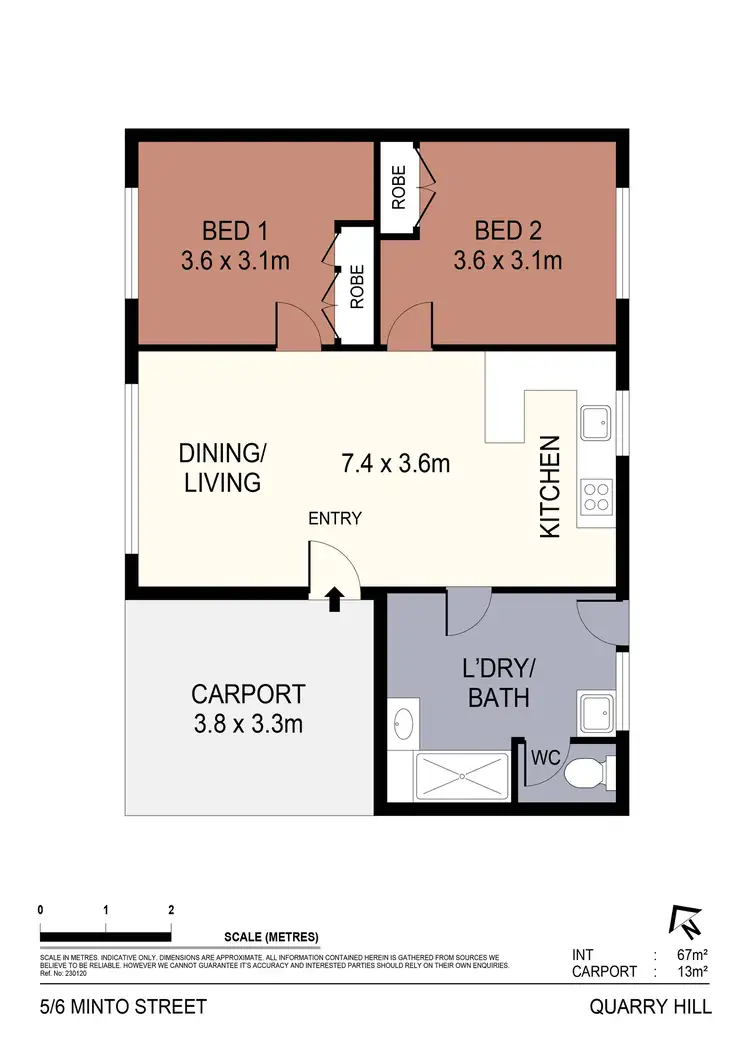 Floorplan of Homely unit listing, 5/6 Minto Street, Quarry Hill VIC 3550