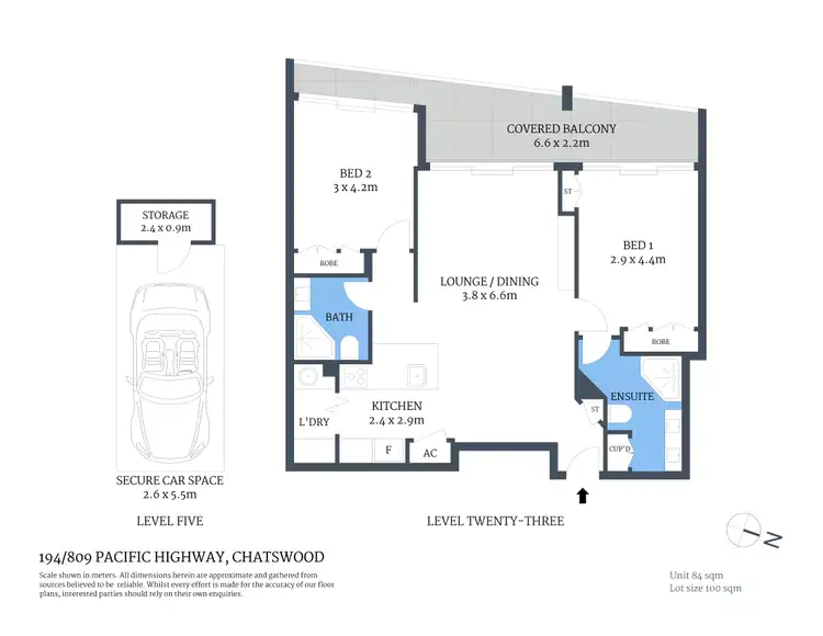 Floorplan of Homely apartment listing, 194/809 Pacific Highway, Chatswood NSW 2067